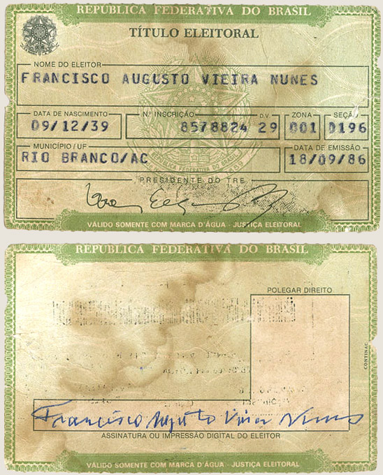 Título de Eleitor (1986)
